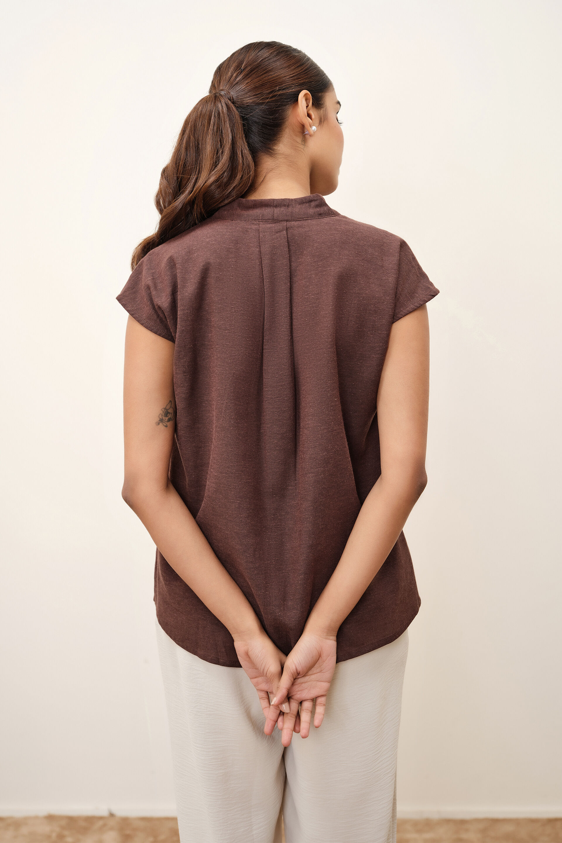 Delmare Brown Top, Brown, image 5